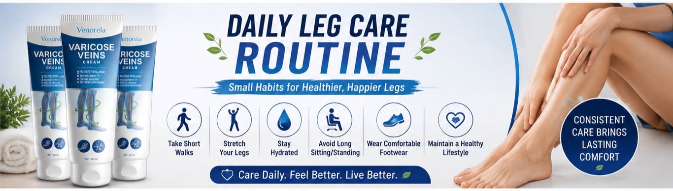 Daily leg care routine tips with Venorela Varicose Veins Cream